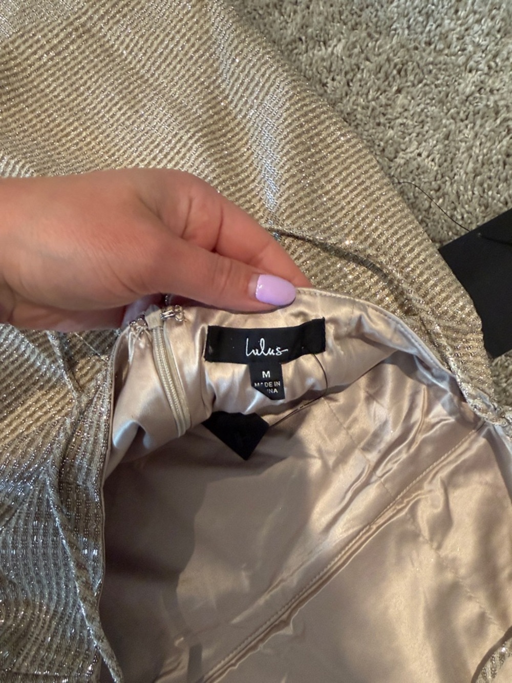 Lulu’s Earned Your Win Metallic Lace minidress - Picture 4 of 5